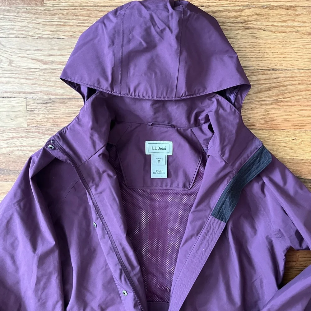 Vibrant Purple Hooded Raincoat Trench coat - Picture 2 of 8